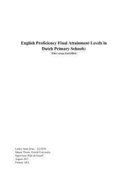 English Proficiency Final Attainment Levels in Dutch Primary Schools