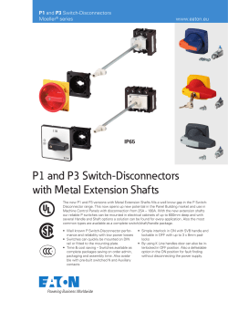 P1 and P3 Switch-Disconnectors with Metal Extension Shafts