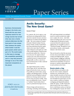 Arctic Security: The New Great Game?