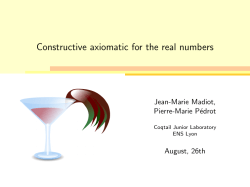 Constructive axiomatic for the real numbers