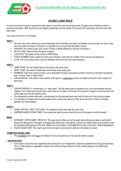score card help - Eastern Districts Netball Association