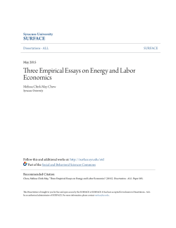 Three Empirical Essays on Energy and Labor Economics