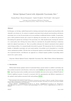 Robust Optimal Control with Adjustable Uncertainty Sets 1