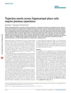 Trajectory events across hippocampal place cells require previous