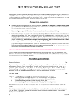 PEER REVIEW PROGRAM CHANGE FORM