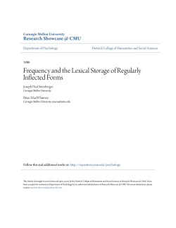 Frequency and the Lexical Storage of Regularly Inflected Forms