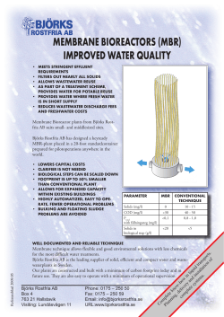 membrane bioreactors (mbr) improved water