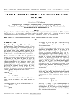 an algorithm for solving integer linear programming problems