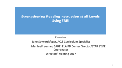 Strengthening Reading Instruction at all Levels Using EBRI