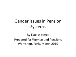 Gender Issues in Pension Systems.