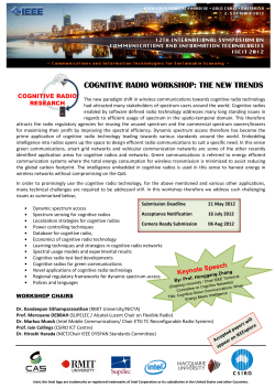 cognitive radio workshop - Cognitive Networks Technical Committee