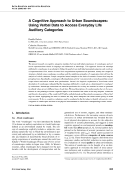 A Cogniti.e Approach to Urban Soundscapes
