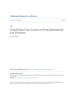 United States Class Actions in Private International Law Decisions