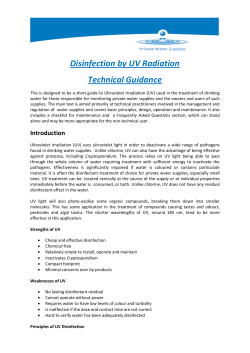 Disinfection by UV Radiation Technical Guidance