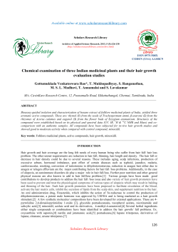 Chemical examination of three Indian medicinal plants and their hair