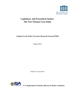Legitimacy and Procedural Justice: The New Orleans Case Study
