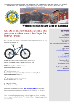 Rossland Rotary Raffle to win a Bike and more!