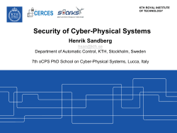 Security of Cyber-Physical Systems