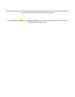 The following is a sample Turn Key Services