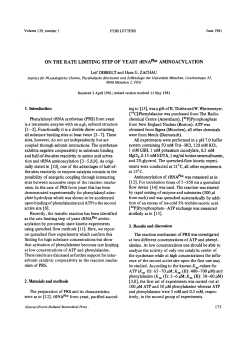 ON THE RATE LIMITING STEP OF YEAST tRNAPhe