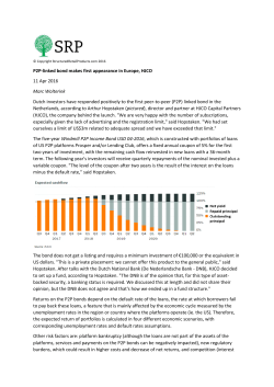 P2P-linked bond makes first appearance in Europe, HJCO 11 Apr