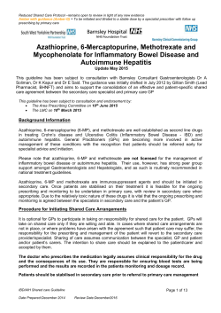Azathioprine, 6-Mercaptopurine, Methotrexate and