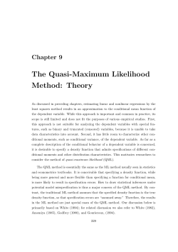 The Quasi-Maximum Likelihood Method: Theory