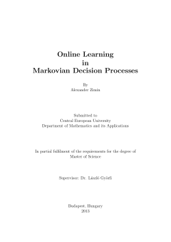 Online Learning in Markovian Decision Processes