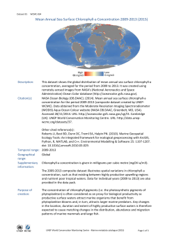 Mean Annual Sea Surface Chlorophyll-a Concentration 2009