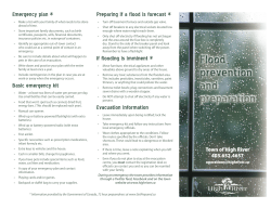 Flood prevention and preparation Flood prevention and preparation