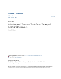 After-Acquired Evidence: Tonic for an Employer`s Cognitive