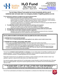 H2O Fund - Salvation Army