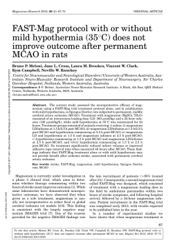 FAST-Mag protocol with or without mild hypothermia (35 C) does not