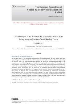 The Theory of Mind is Part of the Theory of Society