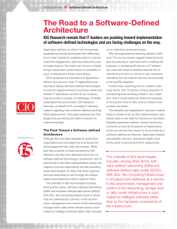 The Road to a Software-Defined Architecture