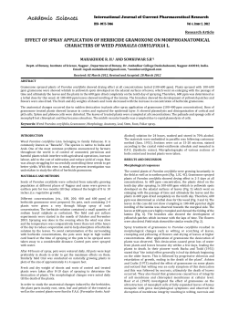 effect of spray application of herbicide gramoxone on