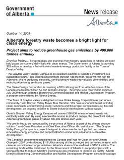 Alberta`s forestry waste becomes a bright light for clean energy