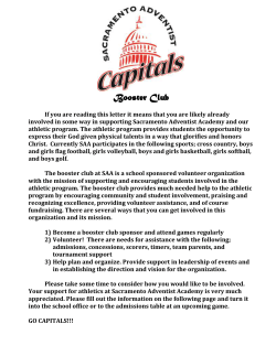 SAA Capitals Booster Club Information and Sign Up Sheet