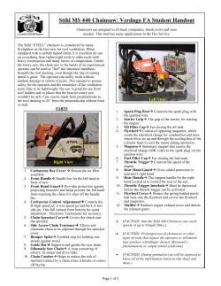 Stihl MS 440 Chainsaw: Verdugo FA Student Handout