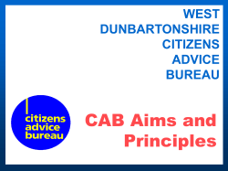 Training Team - West Dunbartonshire Citizens Advice Bureau