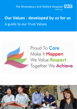 Our Values ‐ developed by us for us - SaTH NHS Jobs