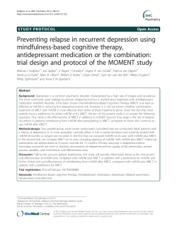 Preventing relapse in recurrent depression using mindfulness