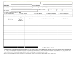 Organic Product Profile - Americert International