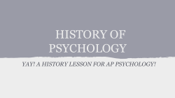 HISTORY OF PSYCHOLOGY