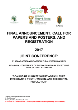 final announcement, call for papers and posters, and registration