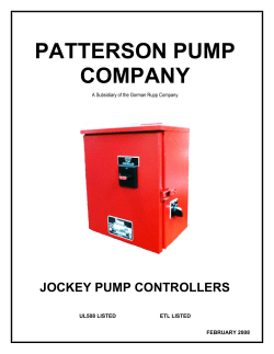 jockey pump controllers