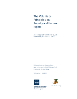 The Voluntary Principles on - Multilateral Investment Guarantee