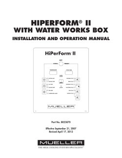 8825870 Mueller HiPerForm II With Water Works Box Manual
