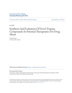 Synthesis And Evaluation Of Novel Tropane Compounds As