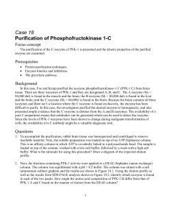 Case 18 Purification of Phosphofructokinase 1